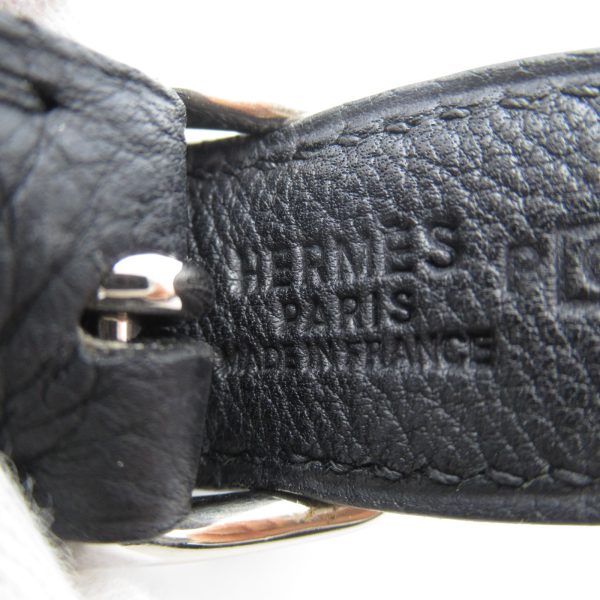 7 Hermes Shoulder Bag Leather Black