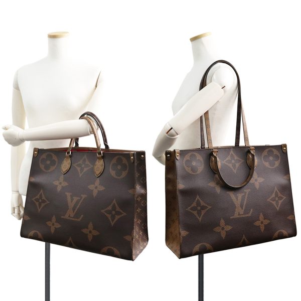 7 Louis Vuitton Tote Bag On The Go Giant Monogram Reverse Brown GM 2way Shoulder Bag