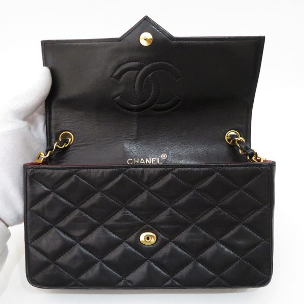 7 Chanel Matelasse Chain Shoulder Lambskin Black Shoulder Bag