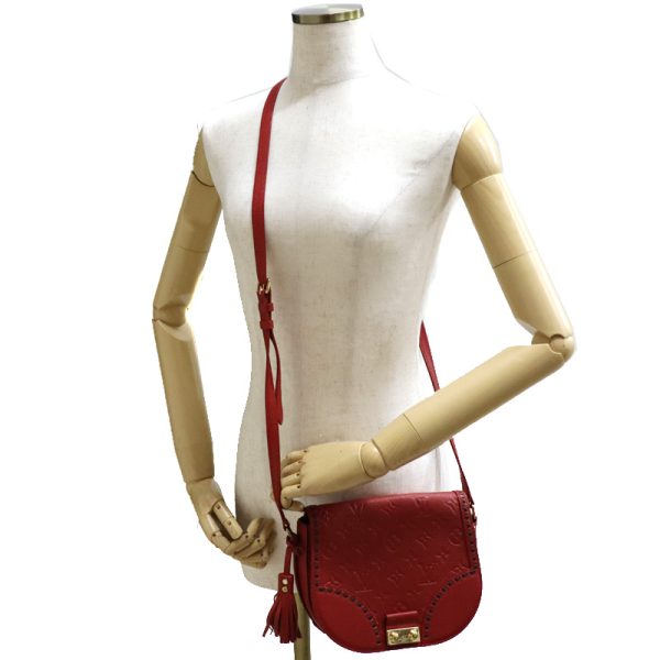 7 Louis Vuitton Juno Monogram Emplant Leather Crossbody Bag Red