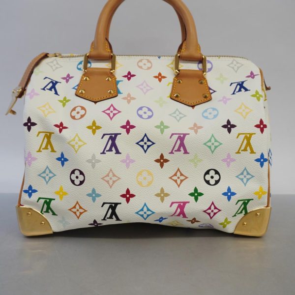 7 Louis Vuitton Monogram Speedy 30 Multicolor canvas Handbag white