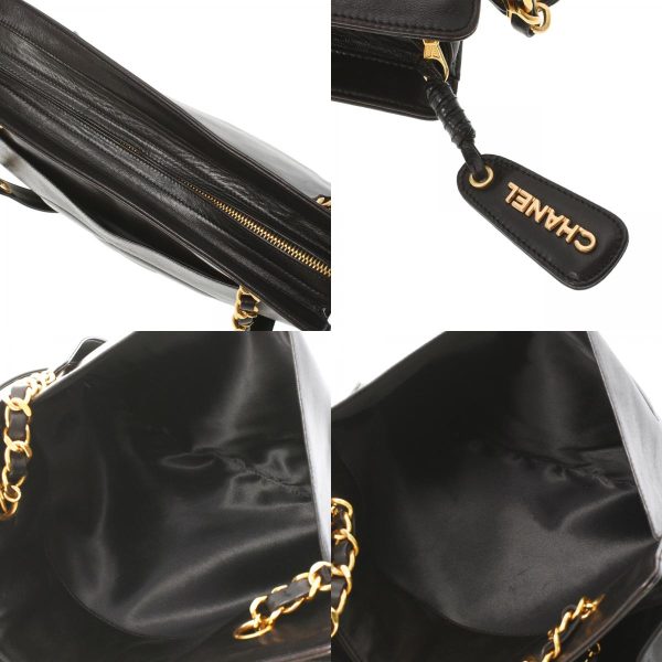 7 Chanel Tote Bag Chain Gold Metal Fittings Lambskin Black Shoulder Bag