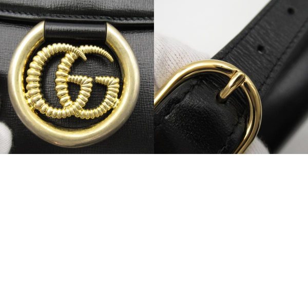 8 Gucci Shawl Shoulder Bag Leather Black