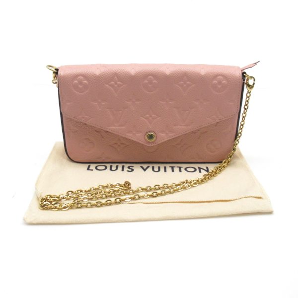 8 Louis Vuitton Pochette Felicie Monogram Implant Leather Pink GM Shoulder Bag