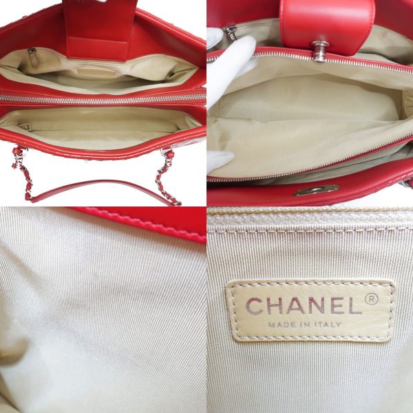 8 Chanel Matelasse Chain Shoulder Leather Red Tote