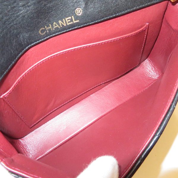 8 Chanel Matelasse Chain Shoulder Lambskin Black Shoulder Bag