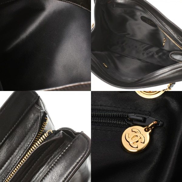 8 Chanel Tote Bag Chain Gold Metal Fittings Lambskin Black Shoulder Bag