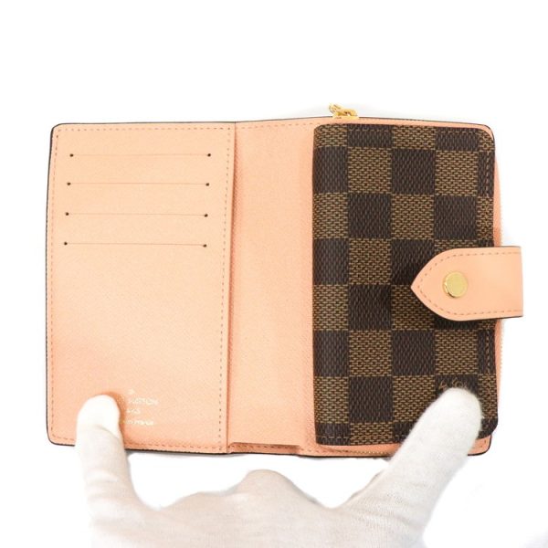 8 Louis Vuitton Damier Ebene Politefeuille Juliet Wallet Bifold Compact Brown