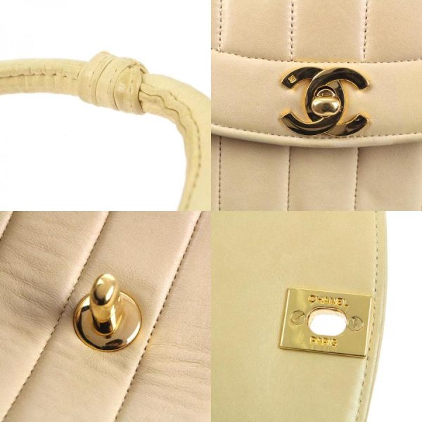 8 Chanel Mademoiselle Coco Mark Leather Beige Shoulder Bag