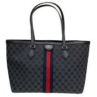 8005000768129 1 BALENCIAGA x GUCCI The Hacker Project Tote Bag Black