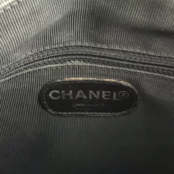 9 Chanel Hardware Silver Chain Caviar Skin Black Backpack