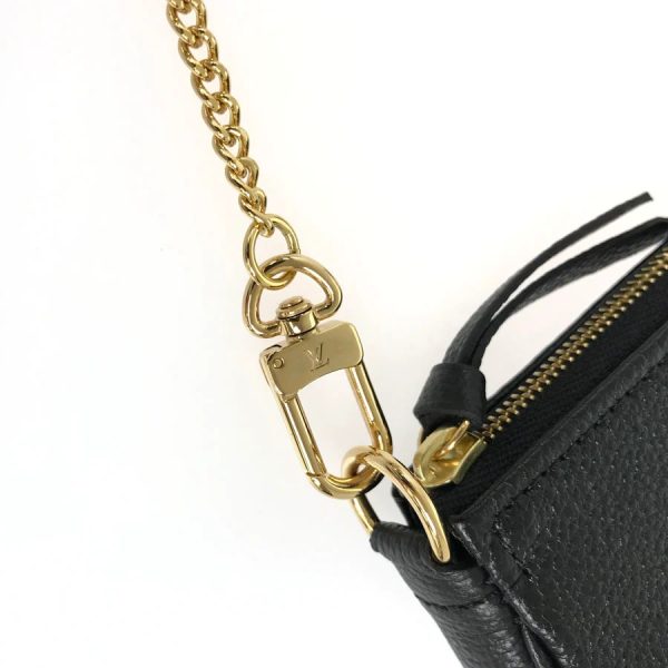 9 Louis Vuitton Mini Pochette accessories Empreinte Leather Pouch black