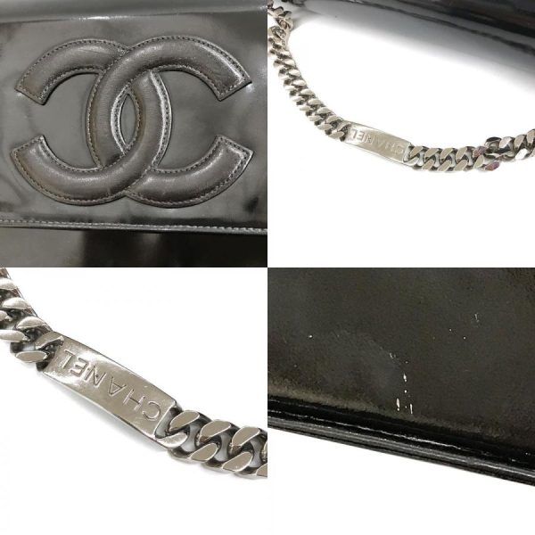 9 Chanel Metal Fittings Deca Coco Chain Black Semi Shoulder Bag