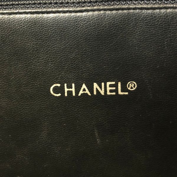 9 Chanel Matrasse Chain Shoulder Bag Leather Black