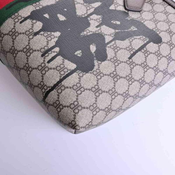 b rakuichi b5000768200001216 3 d 20220915104322 Gucci Balenciaga Collaboration Ophidia GG Supreme Graffiti Tote Bag Beige