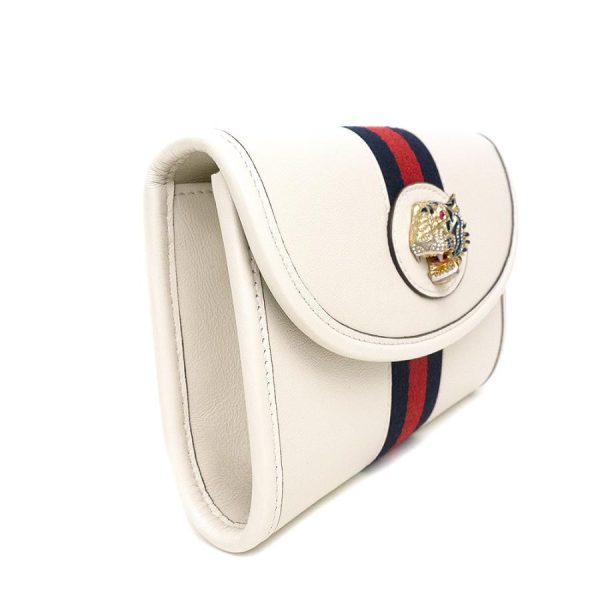 brandbrand 200093137018 3 Gucci Leather Canvas Rajah 2WAY Crossbody Chain Shoulder Mini Bag Tiger White