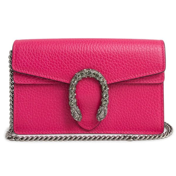 brandbrand 200094419018 Gucci Leather Dionysus Super Mini Chain Shoulder Bag Crossbody Pink