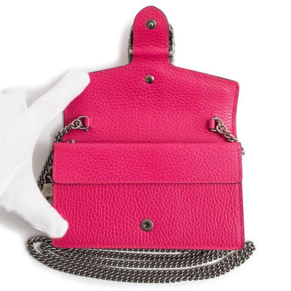 brandbrand 200094419018 10 Gucci Leather Dionysus Super Mini Chain Shoulder Bag Crossbody Pink