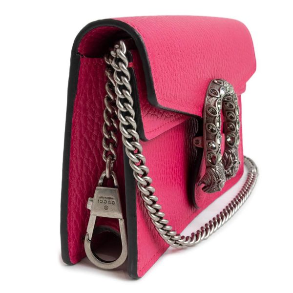 brandbrand 200094419018 3 Gucci Leather Dionysus Super Mini Chain Shoulder Bag Crossbody Pink