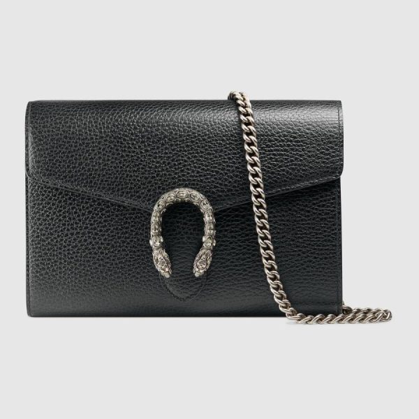 chanelist 401231caogn8176gucci401231caogn8176 1 Gucci Chain Wallet Shoulder Bag Black Antique Silver Leather