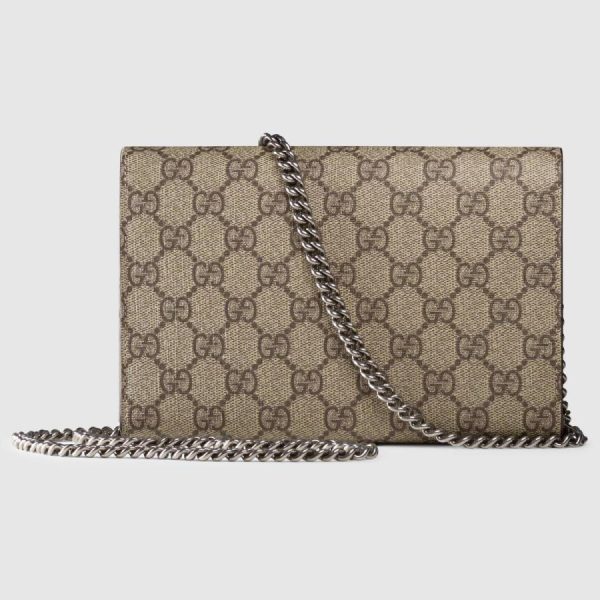 chanelist 401231khnsn8642gucci401231khnsn8642 3 Gucci Chain Wallet Shoulder Bag Beige Ebony Antique Silver GG Supreme Canvas Leather