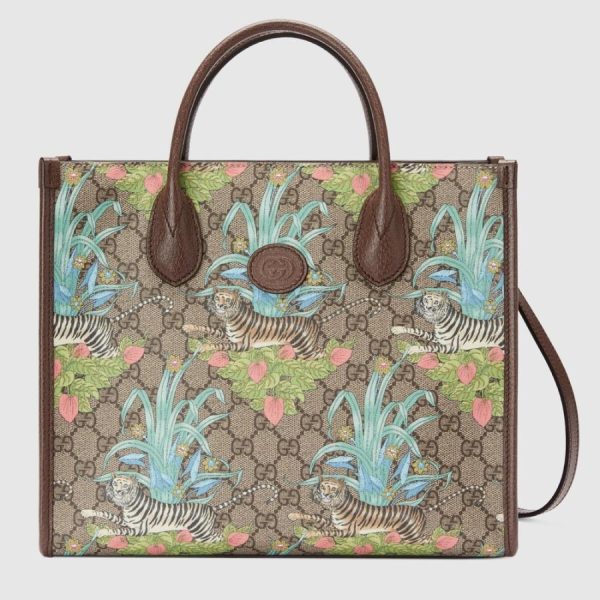 chanelist 659983utbec8679gucci659983utbec8679 1 Gucci Bag Back Tote Bag Shoulder Bag Beige Ebony Brown Tiger Flower Print GG Supreme Canvas Leather