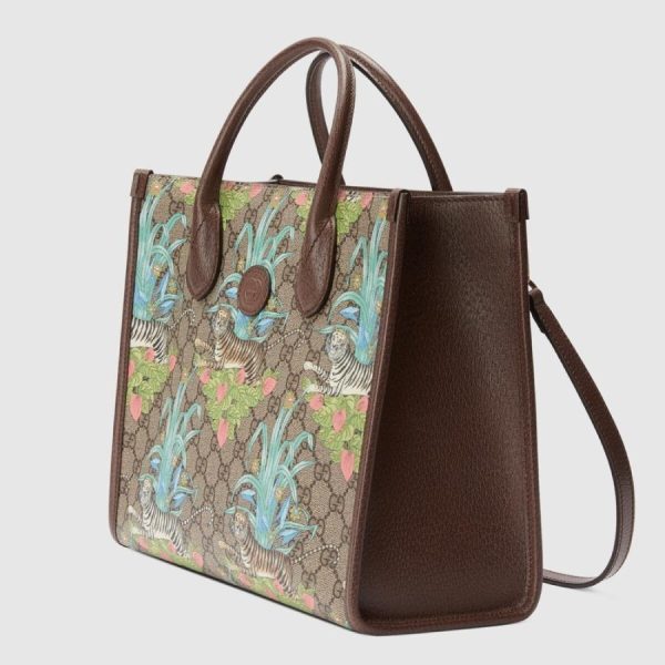 chanelist 659983utbec8679gucci659983utbec8679 2 Gucci Bag Back Tote Bag Shoulder Bag Beige Ebony Brown Tiger Flower Print GG Supreme Canvas Leather