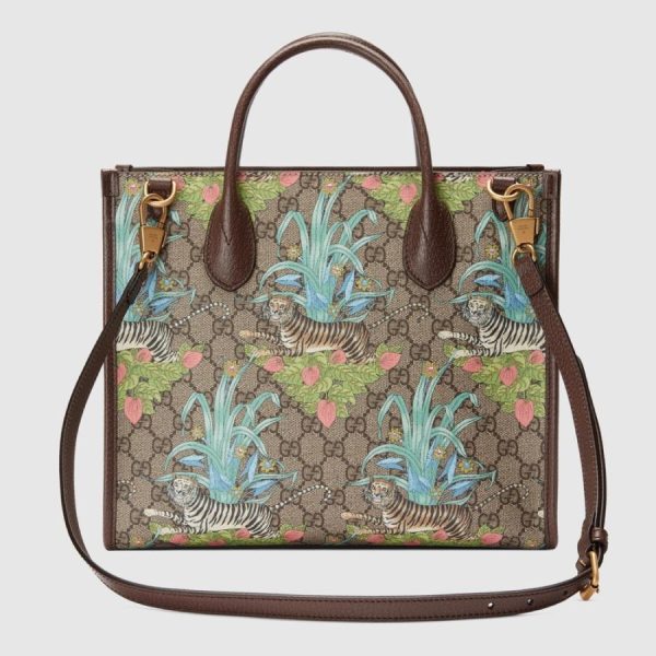 chanelist 659983utbec8679gucci659983utbec8679 3 Gucci Bag Back Tote Bag Shoulder Bag Beige Ebony Brown Tiger Flower Print GG Supreme Canvas Leather