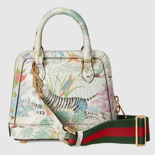 chanelist 677212utibc9177gucci677212utibc9177 3 Gucci Bag Back Tote Bag Shoulder Bag Off White Gold Tiger Flower Print Leather