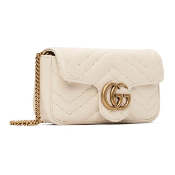 ef 3 hc 221451f048082 1 Gucci Shoulder Bag Super Mini GG Marmont Bag White