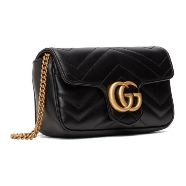 fermart3 store hc 221451f048070 1 d 20221114140053 Gucci Super Mini GG Marmont Shoulder Bag Black