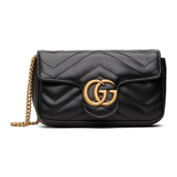 fermart3 store hc 221451f048070 i 20221114140053 Gucci Super Mini GG Marmont Shoulder Bag Black