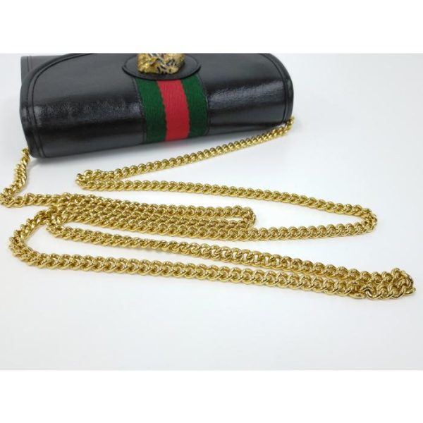 jjcollection2008 2000087257800247 5 d 20221216195221 GUCCI Raja Chain Shoulder Bag in Sherry Line Tiger Leather Black