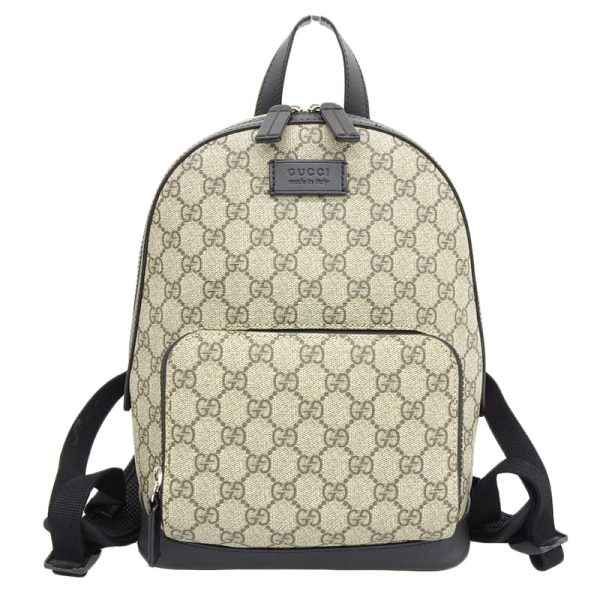 justbag04 Gucci GG Supreme Small Backpack Rucksack Canvas BeigeBlack