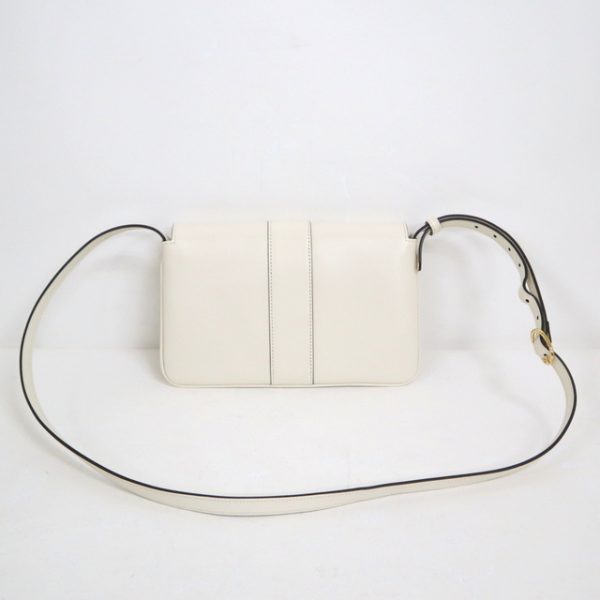 justbag04 Gucci Crossbody Shoulder Bag Early Small GG Logo Leather White x Gold Metal Fittings