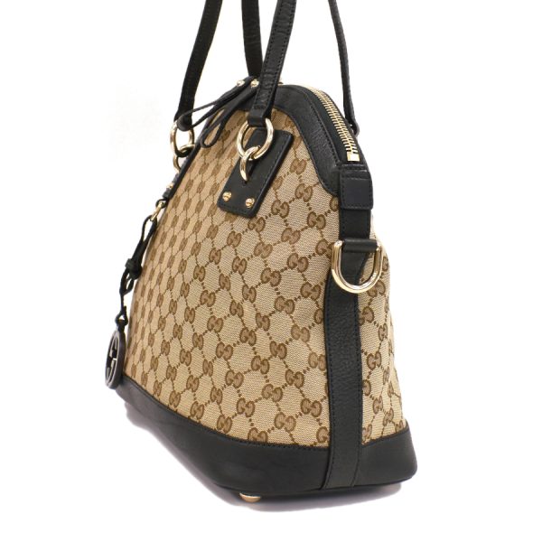 justbag05 Gucci 2way Shoulder Bag GG Canvas Leather Beige x Dark Green Interlocking G Logo Charm