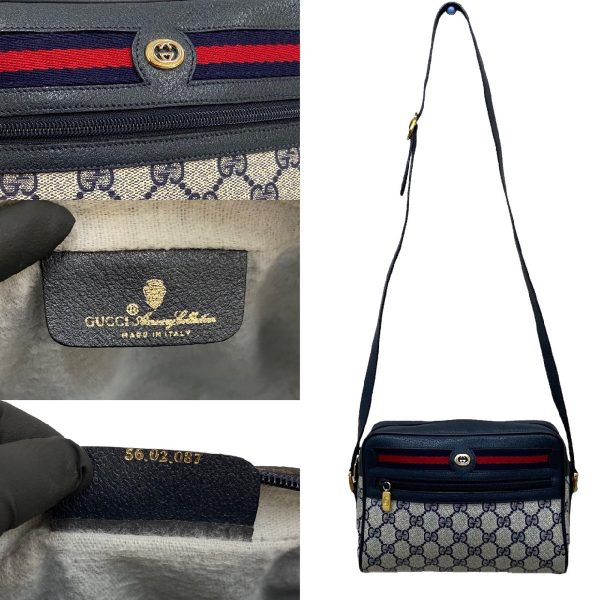 justbag05 Gucci Shoulder Bag Leather PVC Navy