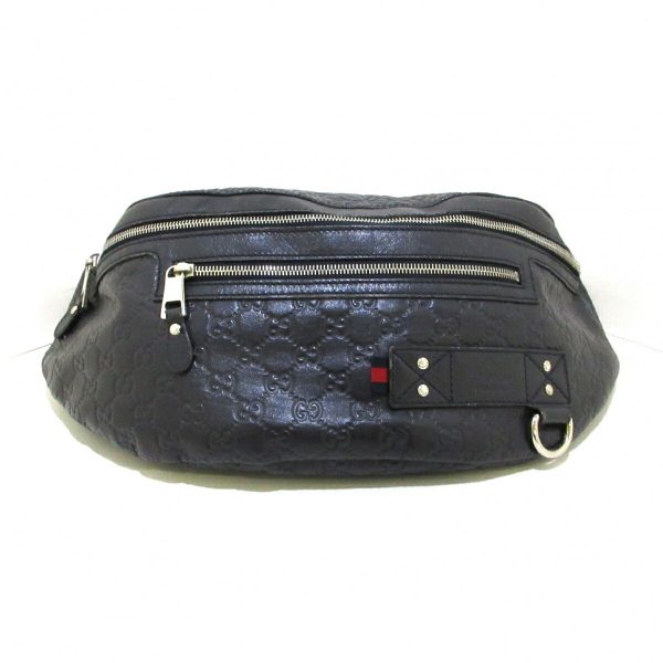 justbag05 Gucci Stripe Waist Pouch Dark Navy Leather