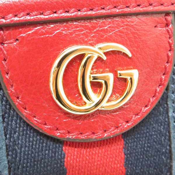 justbag06 Gucci Bag Suede X Leather A Rank Shoulder Off Deer Sherry Line Navy X Red Ladies