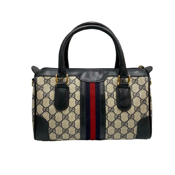 justbag06 Gucci Hand Bag Leather PVC Navy