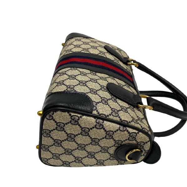 justbag08 Gucci Hand Bag Leather PVC Navy