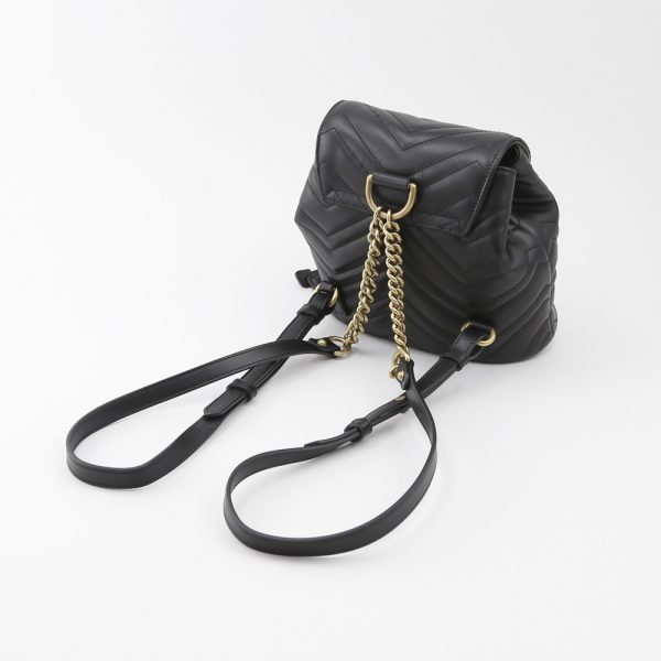 justbag08 Gucci Backpack Rucksack GG MARMONT Leather Black