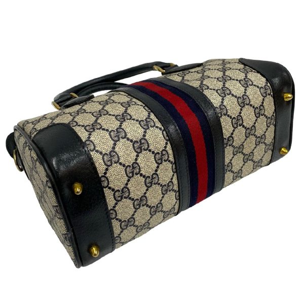 justbag09 Gucci Hand Bag Leather PVC Navy