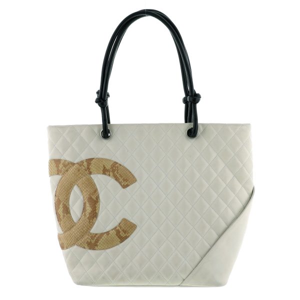 justbag3 Chanel Tote Bag White Cambon Large Tote Handbag