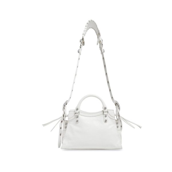 justbag5 Balenciaga NEO CAGOLE XS Handbag with Rhinestone White