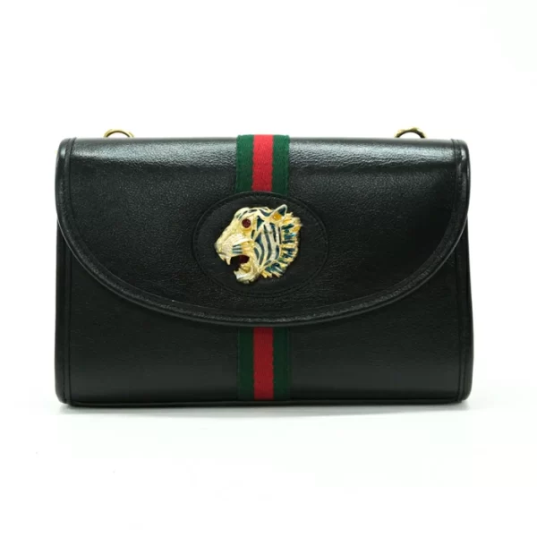 mai07502 1 Gucci Raja Shoulder Bag Tiger Head Sherry Line Tiger Decoration Black