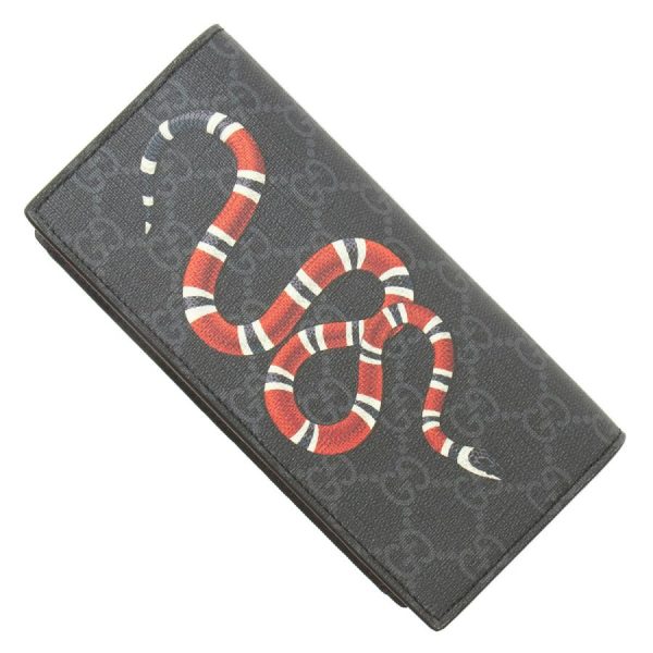 mb y 459456 k521n 1058 1 d 20221130164743 Gucci Kingsnake GG Supreme Long Wallet Black