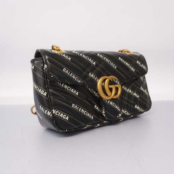 otakaraya 2nc3670 1 d 20221119125324 Gucci Shoulder Bag GG Marmont BALENCIAGA Leather Black Gold Hardware