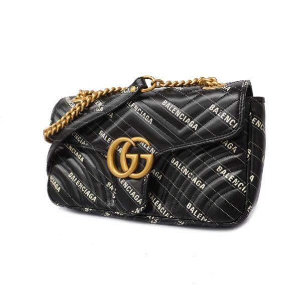 otakaraya 2nc3670 i 20221119125321 Gucci Shoulder Bag GG Marmont BALENCIAGA Leather Black Gold Hardware