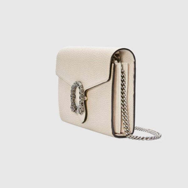 rarelist 401231caogm9174gucci401231caogm9174 2 Gucci Chain Wallet Shoulder Bag White Antique Silver Leather